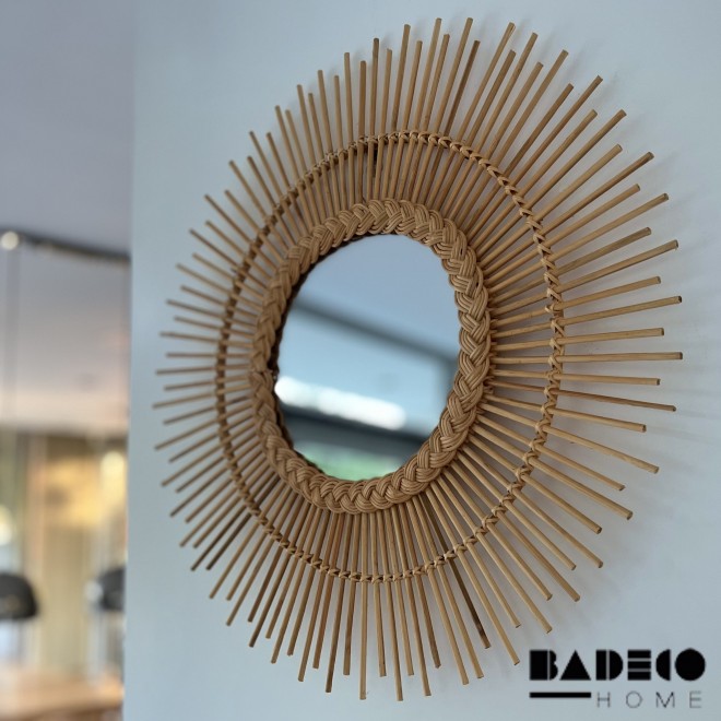 Espejo de Rattan 100% borde de espejo...