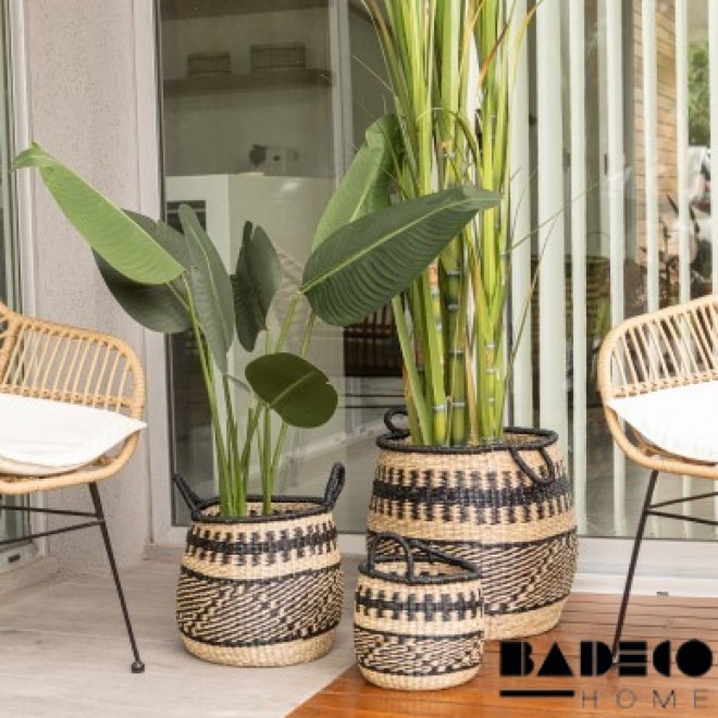 Canastos de Fibra Natural Entramado...