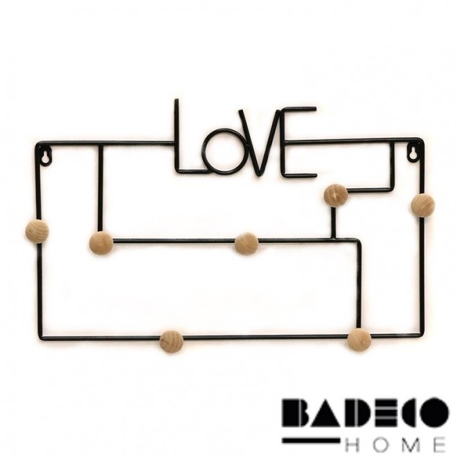 Perchero Love Metalico con Botones de...