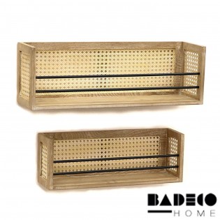 Repisa de Rattan y Madera...