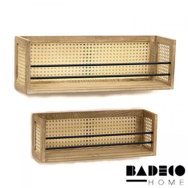 Repisa de Rattan y Madera Set x 2 cod...