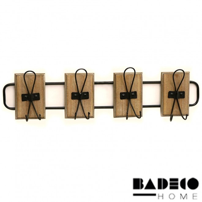 Perchero Metal y Madera 4 Perchas cod...