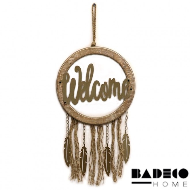 Adorno Colgante Welcome con Yute,...