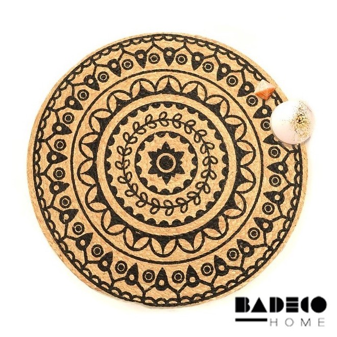 Alfombra de Yute con Mandala Impreso...
