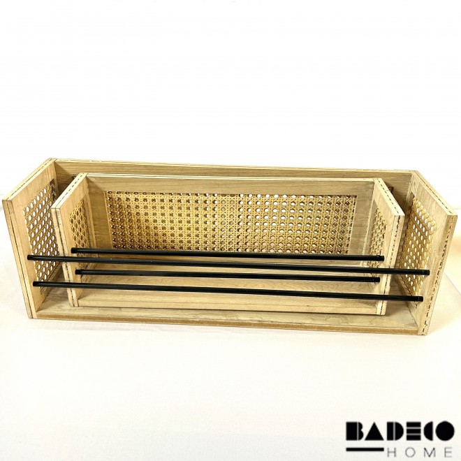Repisa de Rattan y Madera Set x 2 cod...