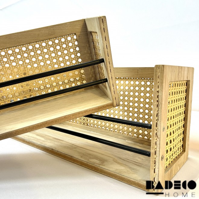Repisa de Rattan y Madera Set x 2 cod...