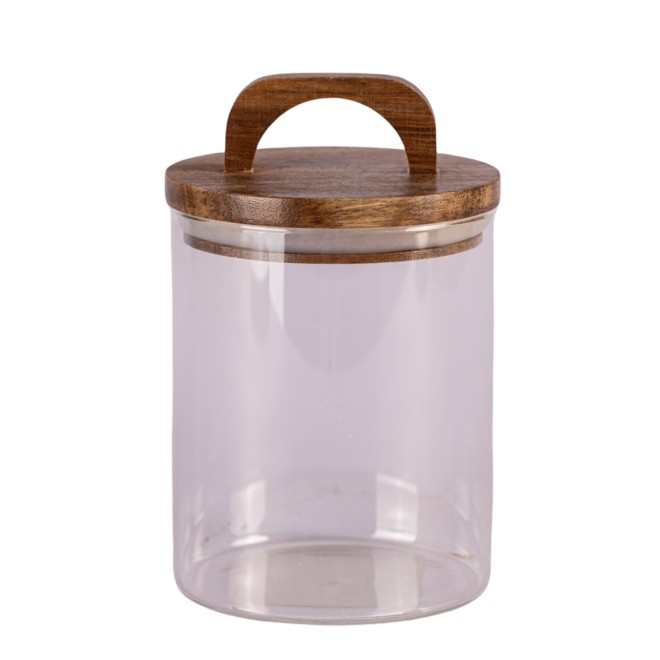 Frasco de Vidrio con Mango de Madera...