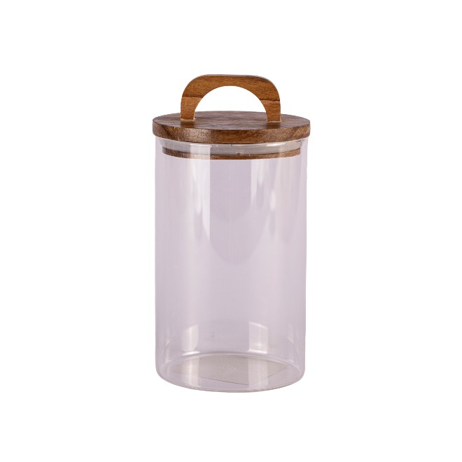 Frasco de Vidrio con Mango de Madera...