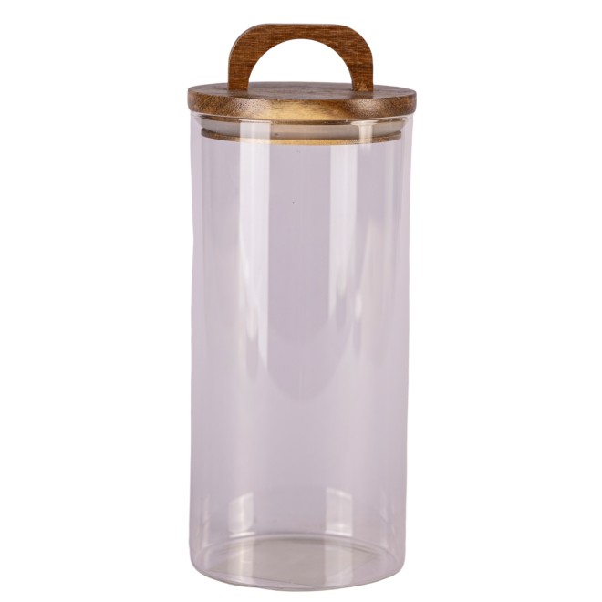 Frasco de Vidrio con Mango de Madera...