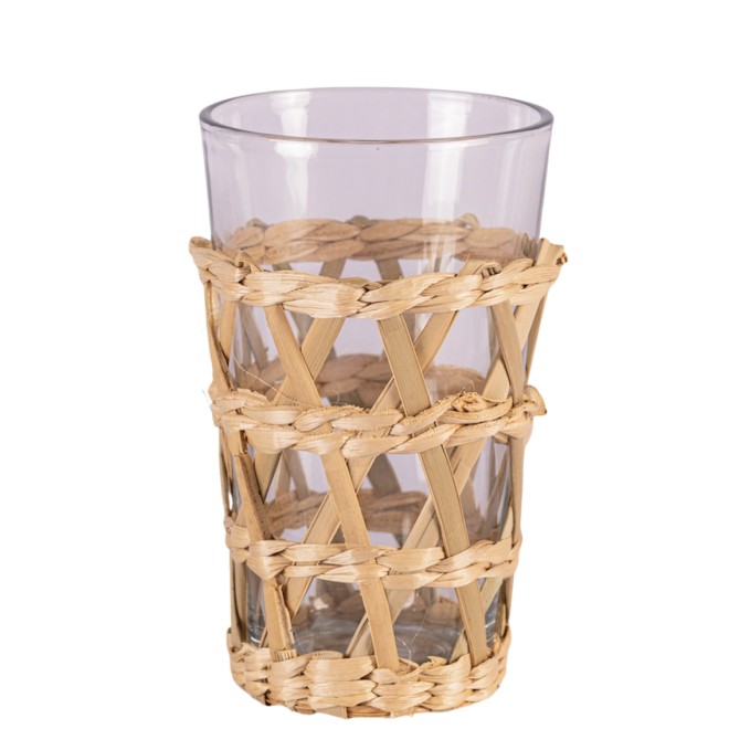 Vaso de Vidrio Cónico con Fibra -...