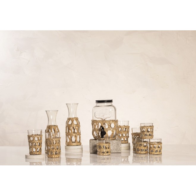 Botella de Vidrio con Fibra Natural...