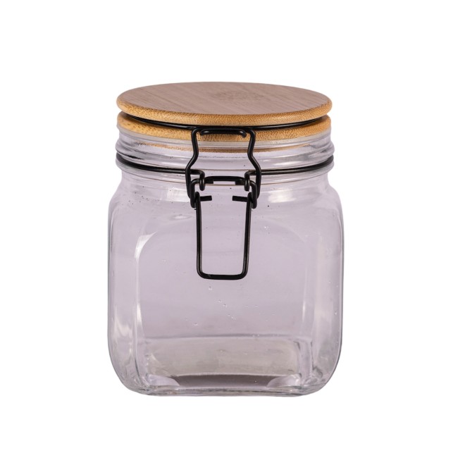 Frasco de Vidrio con Tapa de Bamboo...
