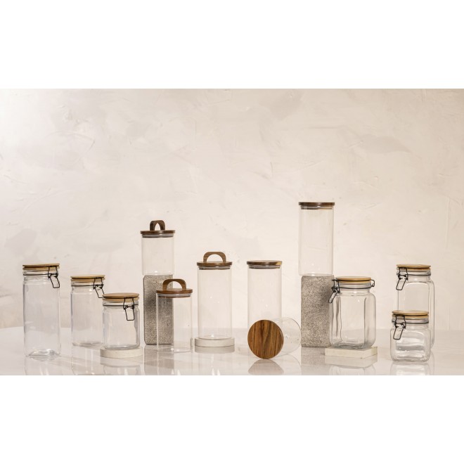 Frasco de Vidrio con Tapa de Bamboo...