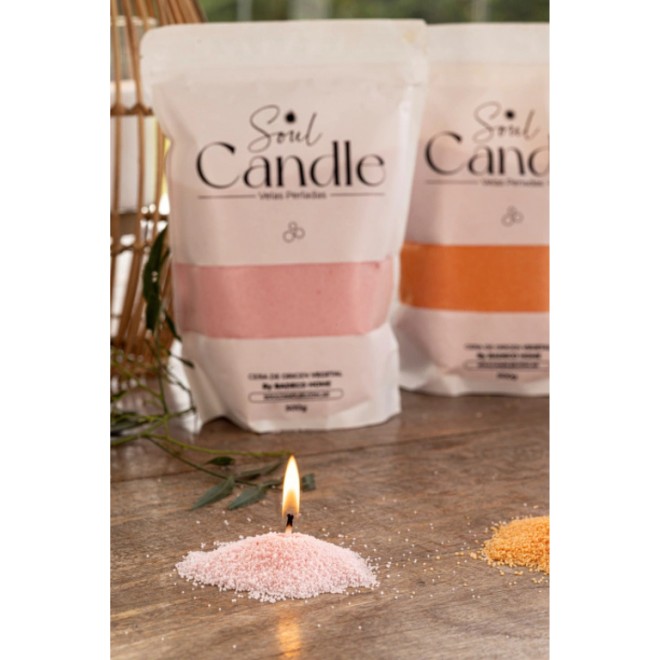 Velas en Perlas Rosa 500g Soul CandleⓇ