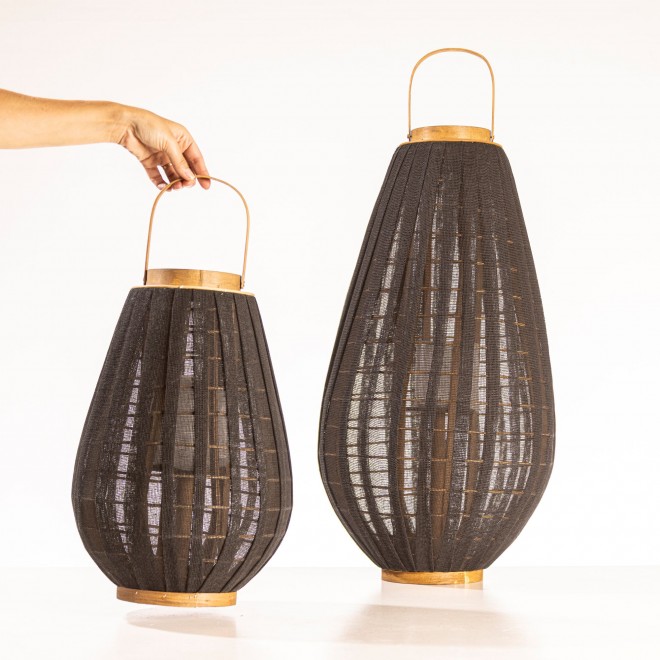 Fanal Revestido Yute Negro 72cm cod...