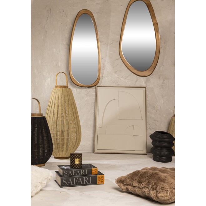 Espejo Forma Organica Madera Lustrada...