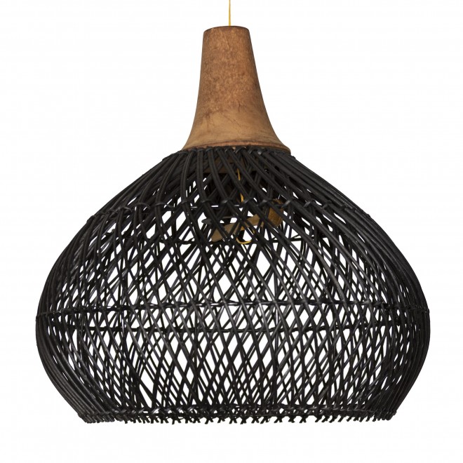 Pantalla de Rattan Negro 40x40 - Base...