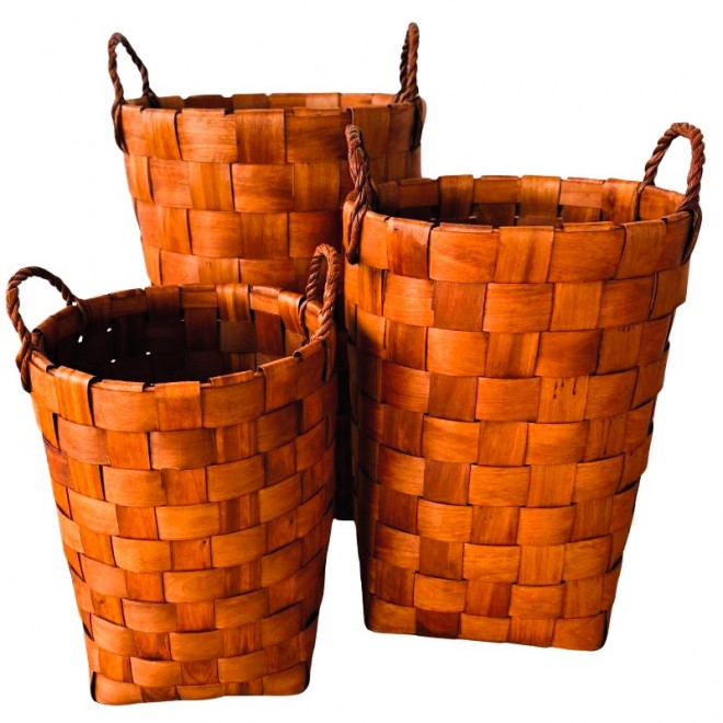 Canastos Madera Laminados Set x3...