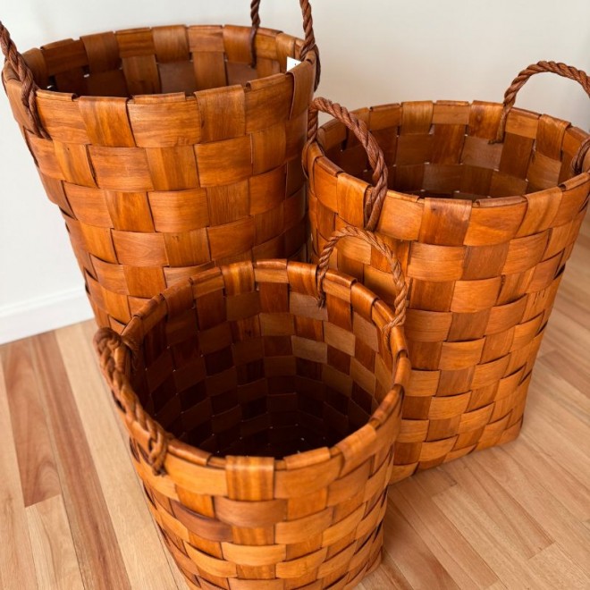 Canastos Madera Laminados Set x3...