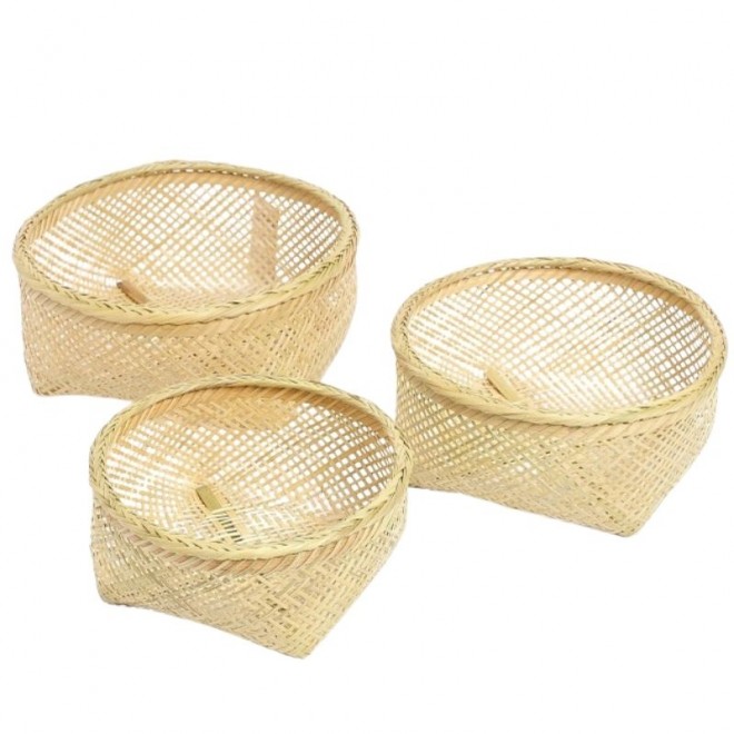 Bandeja Rigida de Bamboo Set x 3 cod...