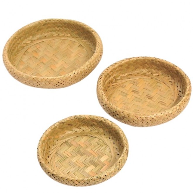 Bandeja Rigida de Bamboo Set x 3 cod...