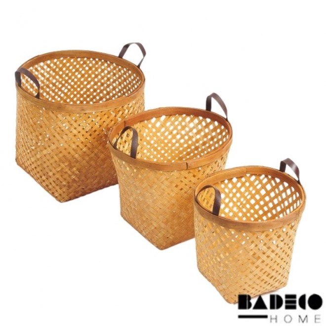 Canasto Entramado Rigido de Bamboo...