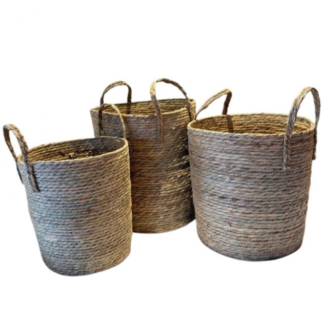Canastos de Fibra Natural Set x3 -...