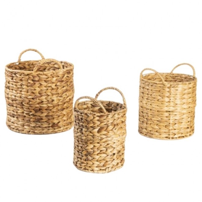 Canasto de Fibra Natural Set x3 cod....