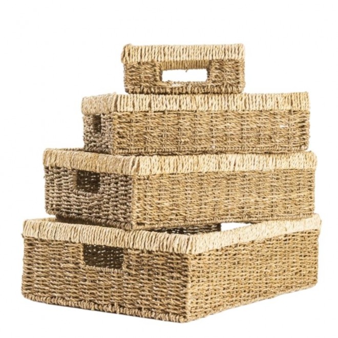 Contenedor de Fibra Natural set x 4...