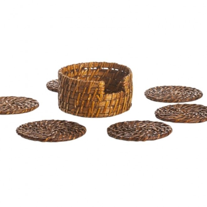 Posa Vasos Rattan Set x6 - cod.130909