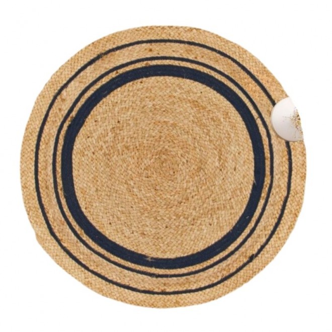 Alfombra de Yute con Franja Negra 100...