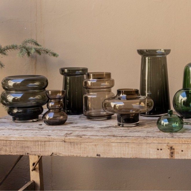 Florero Vidrio Color 21cm x 15cm cod....