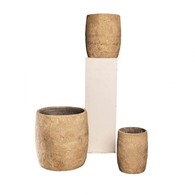 Maceta de Cemento Texturado Set x3...