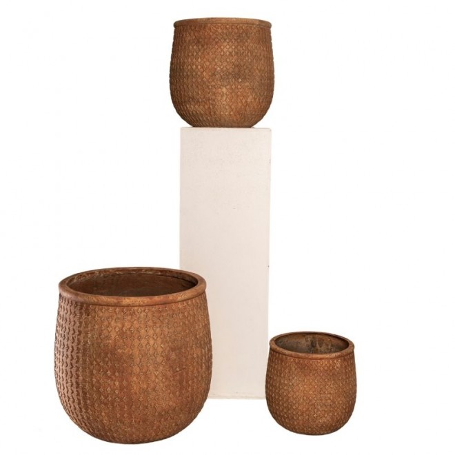 Maceta de Cemento Texturado Set x3...