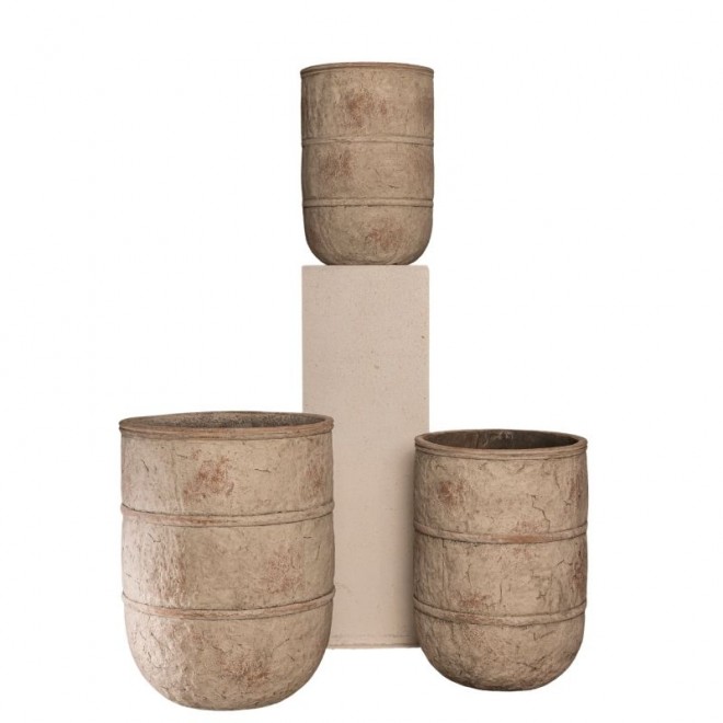 Maceta de Cemento Texturado Set x3...