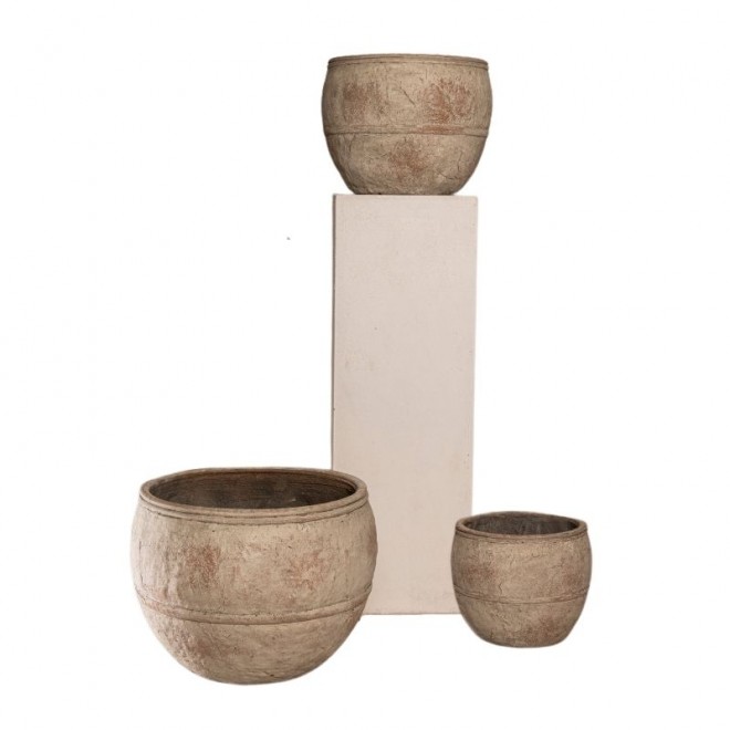 Maceta de Cemento Texturado Set x3...