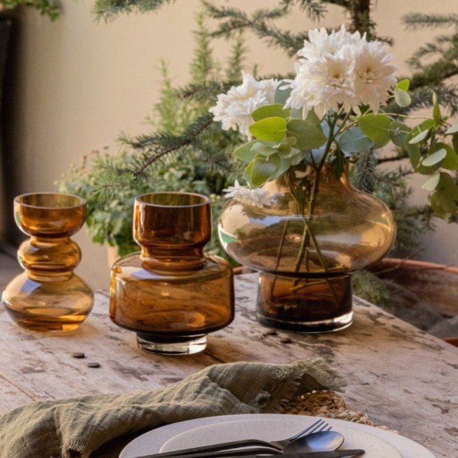 Florero Vidrio Color 16cm x 13cm cod....