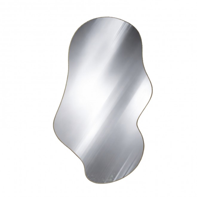 Espejo Orgánico Marco metálico dorado...