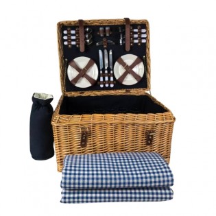 Cesta de picnic de mimbre...