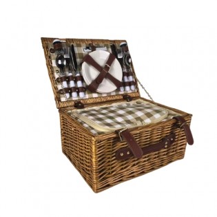 Cesta de picnic de mimbre...