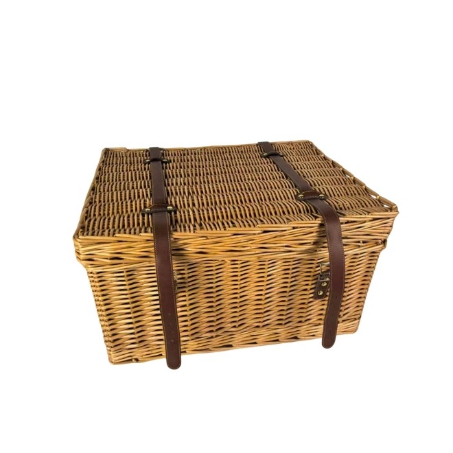 Cesta de picnic de mimbre completa...