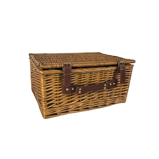 Cesta de picnic de mimbre completa...