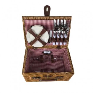 Cesta de picnic de mimbre...