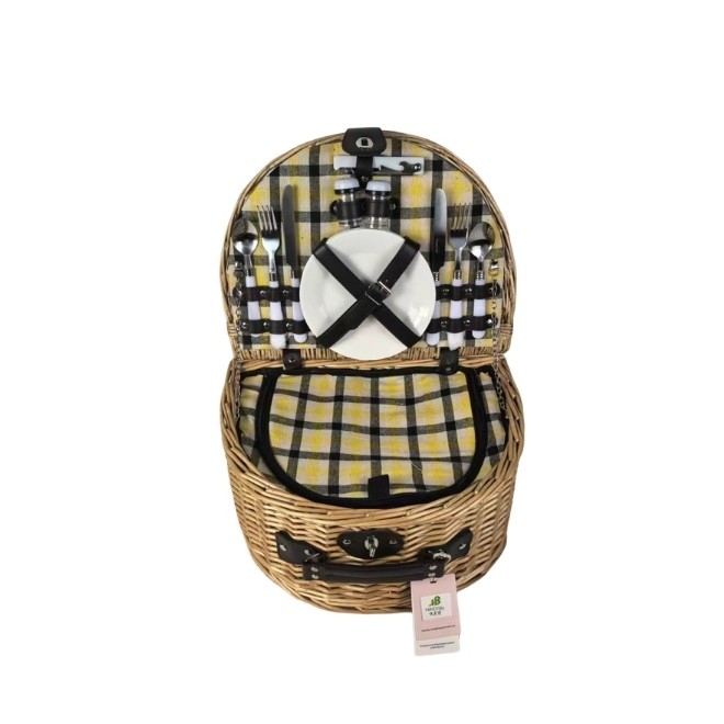 Cesta de picnic de mimbre Amarilla...