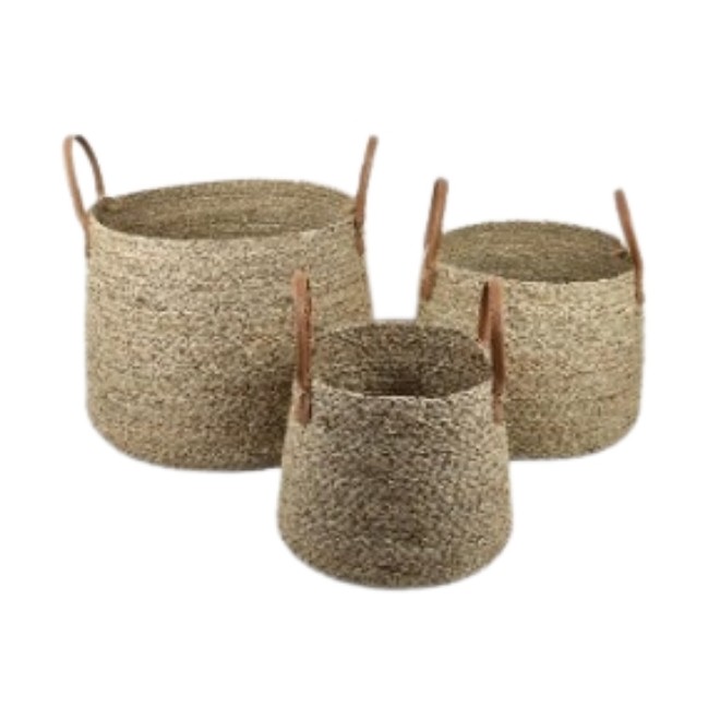 Canasto Seagrass set x3 Asas de...