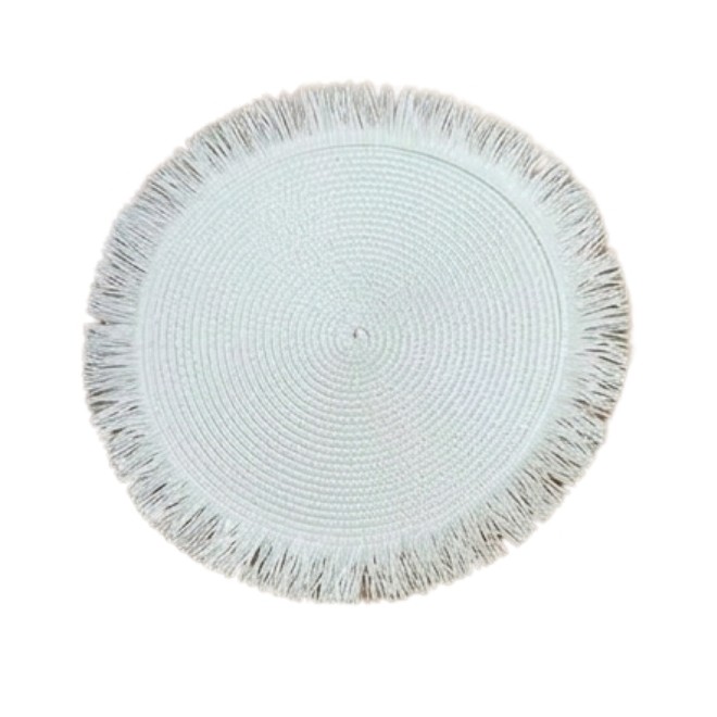 Individual centro con Flecos Blanco...