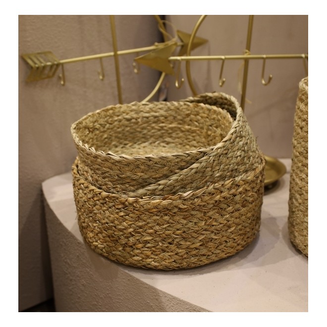 Canasto Fibra Natural set x3 Detalle...