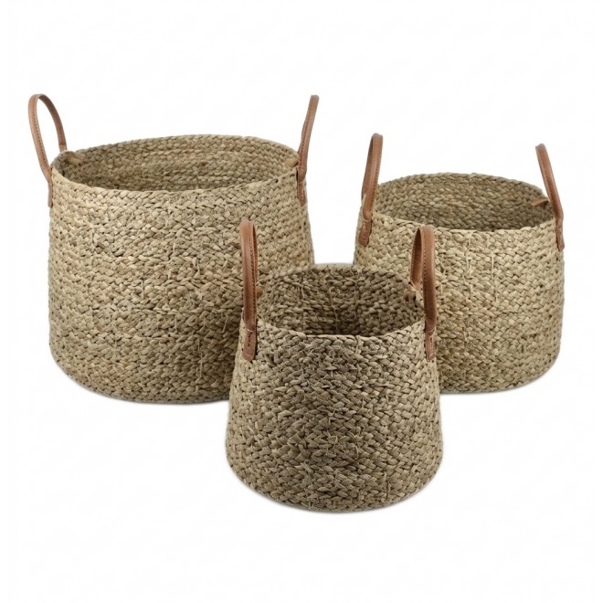 Canasto Seagrass set x3 Asas de...