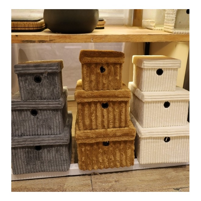 Canastos Textiles Con tapa Set x 3...