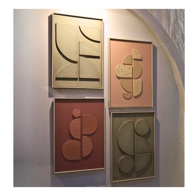 Cuadro Abstract Relief Marsala...